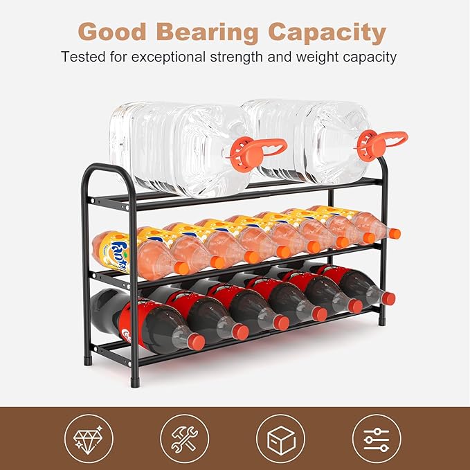 Expandable Shoe Rack for Closet, 18"-32" Metal Shoe Rack for Entryway 3-Tier Adjustable Width Free Standing Shoe Shelf 12 Pairs Small Shoe Organizer for Front Door Garage Bedroom Dorm, Black