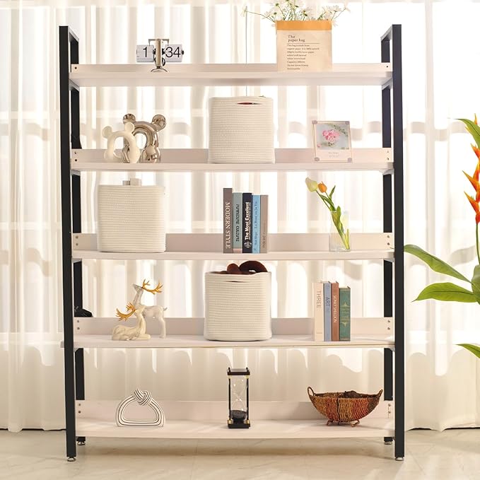 13 Inch Cube Closet Storage Bins, Woven Cotton Rope Organizer Baskets for Organizing & Shelves, Books, Towels, Clothes, Toys, 13x13x13 in, Off White (Pack of 3)