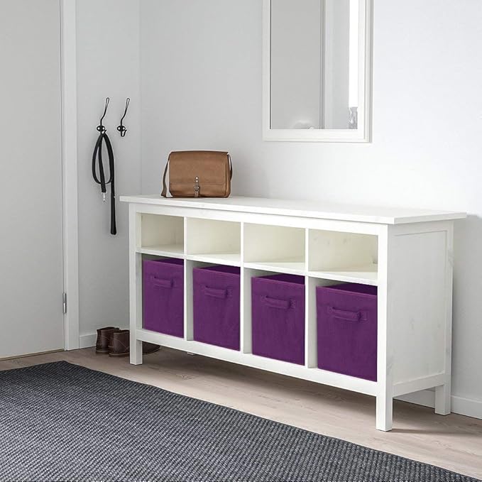 ShellKingdom Storage Bins, Foldable Fabric Storage Cubes And Cloth Storage Organizer Drawer For Closet And Toys Storage, 6 Pack (Purple)