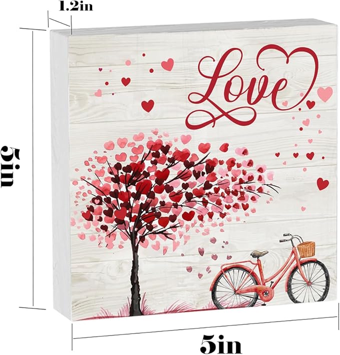 Valentines Day Decoration Valentine Theme Decor Valentines Day Home Decor Valentine Day Anniversary Wedding Gifts for Couple Women Men Valentines Day Signs 5 x 5 inches