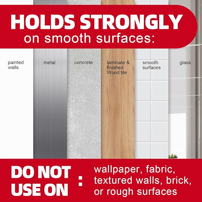 Wall Hooks for Hanging 10 Large Hooks, Heavy Duty Wall Hooks with 10 Strips, Damage Free Adhesive Hooks for Key Holder, Coat, Door, Shower Hanging