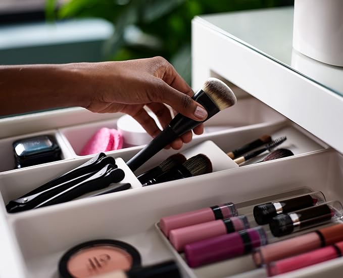 Joseph Joseph Viva - Modular 12-piece Makeup Beauty Drawer Organiser Set, Storage Boxes dividers for makeup, beauty grooming items, cosmetics, hair accessories