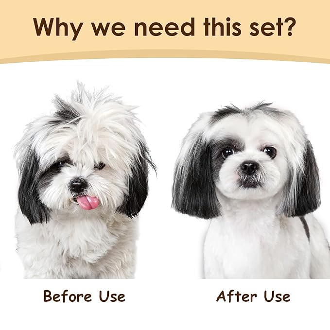 Professional Deshedding Dog Brush Grooming Kits, for Long-Haired Dogs and Cats - Dog Deshedding Brush and Slicker Brush Set 3 in 1 Gift Box for Long Hair Pets like Golden Retriever