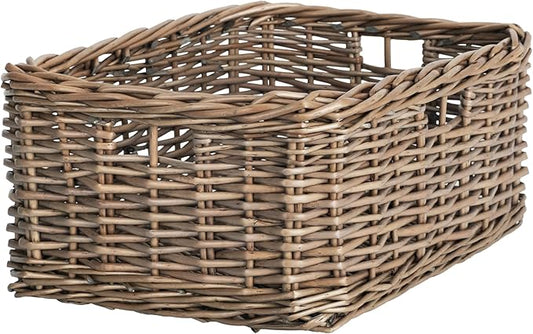 StorageWorks Pantry Baskets, Willow Storage Baskets for Organizing, Shelves, Pantry Organizers and Storage, Light Brown, 15"L x 11"W x 6 ¾"H