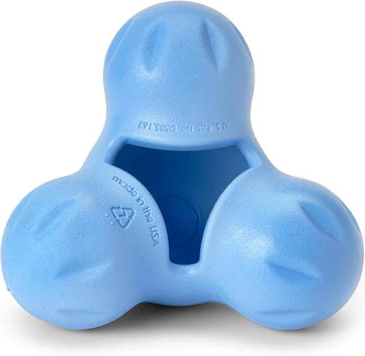 WEST PAW Zogoflex Tux Treat Dispensing Dog Chew Toy – Interactive Chewing Toy for Dogs – Dog Games for Aggressive Chewers, Fetch, Catch – Holds Kibble, Treats, Large 5", Periwinkle