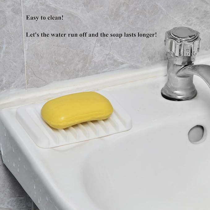 Natural Wooden Vanity Tray, Bathroom Decor Box, Wooden Bathroom Organizer for Toilet Tank and Counter Top, Slip- Resistant Cute Bathroom Decor ﻿ (White, 4.8"" W11.5 Lx1.2 H)