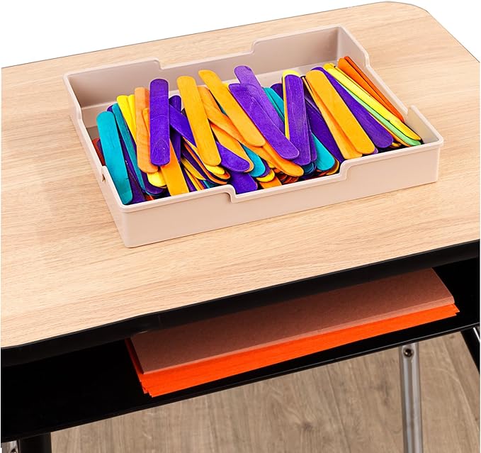 Really Good Stuff Plastic Trays - Tan, 6 Pack