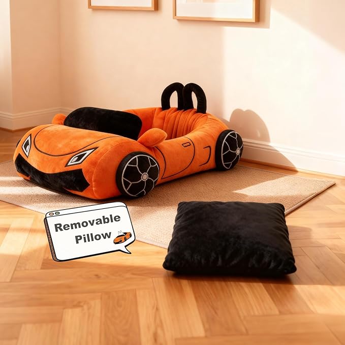 40 Pcs Interactive Cat Toys with Cute Cat Bed, Funny Supercar Kitten Toys for Indoor Kittens, Soft Kitten Beds with Catnip Toys, Chew Rope, Feather Wand, Springs and Balls