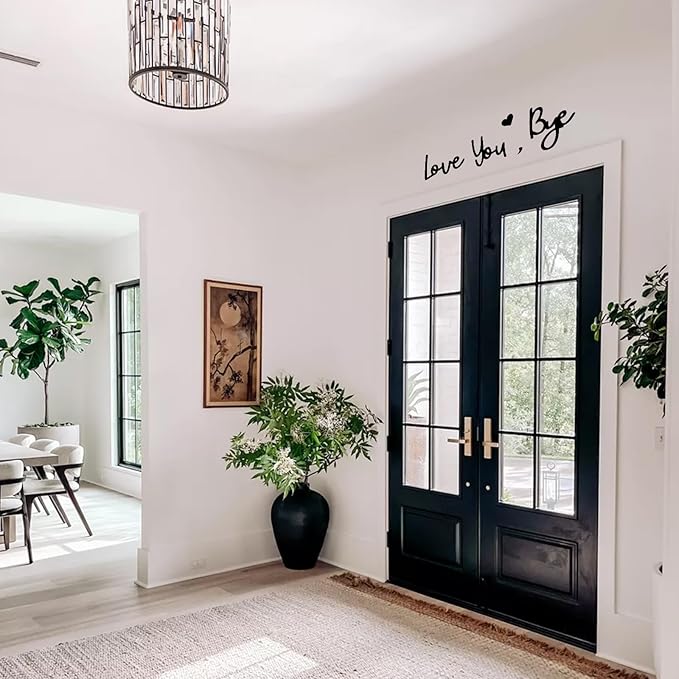 Wooden Love You Bye Sign Home Decor - Boho Farmhouse Wall Art Decor for Stylish Living Room, Hallway Entryway, Wall Decor Door Sign Gift for Your Family Lovers