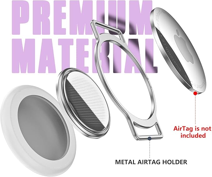 AirTag Cat Collar, Ultra Elastic Cat Tracker Collar, Airtag Holder Compatible with Apple Air Tag, [Lightweight & Scratch Resistant] Adjustable Stepless GPS Pet Collar for Cats Kittens, Purple