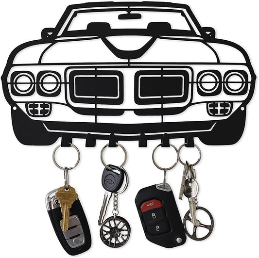 MOOH Metal Car Key Holder with 6 Hooks - Unique Wall Mounted Car Lovers Gifts for Men & Women - Cool Man Cave Decor