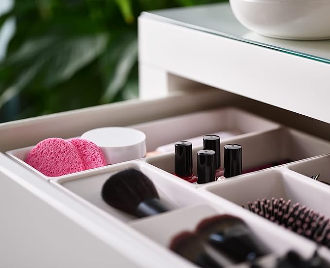 Joseph Joseph Viva - Modular 7-piece Makeup Beauty Drawer Organiser Set, Storage Boxes dividers for makeup, beauty grooming items, cosmetics, hair accessories