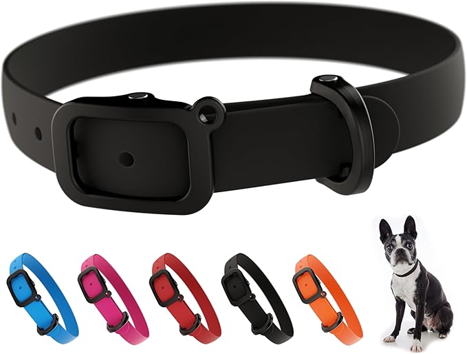 Waterproof Dog Collar - Durable, Comfortable and Adjustable Outdoor Dog Collar with Wear Resistant Buckle and ID Tag Ring for Small Dogs by Nuvuq (Black, Small)