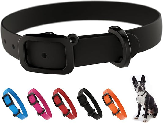 Waterproof Dog Collar - Durable, Comfortable and Adjustable Outdoor Dog Collar with Wear Resistant Buckle and ID Tag Ring for Small Dogs by Nuvuq (Black, Small)