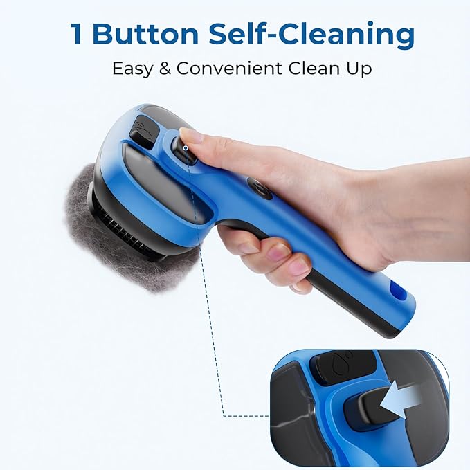 Pecute Self-Cleaning Pet Steam Brush Blue