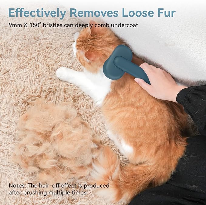 Aumuca Self-Cleaning Shedding Brush for Dogs & Cats, Gentle Deshedding Tool for Long & Short Hair Pets, Easy Hair Removal Grooming Brush for Puppies