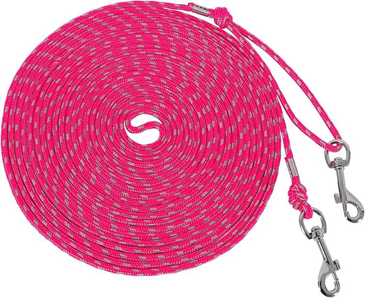 Reflective Cat Leash -30FT Cat Cable Out Escape Proof Walking Yard Long Durable Safe Leash Traning Play Outdoor for Puppies/Kittens/Small Animals(Hotpink)