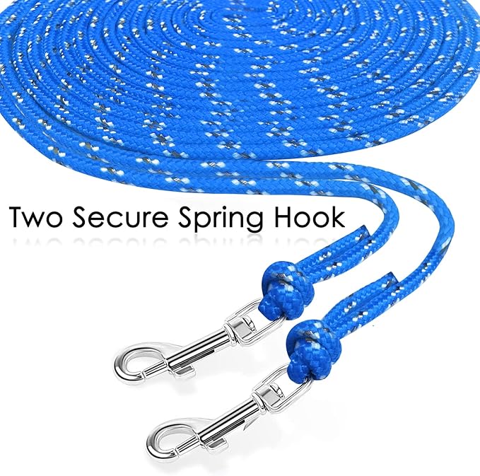 Rypet Reflective Cat Long Leash - 50 FT Escape Proof Walking Leads Yard Long Leash Durable Safe Personalized Extender Leash Traning Play Outdoor for Kitten, Puppy, Rabbit and Small Animals