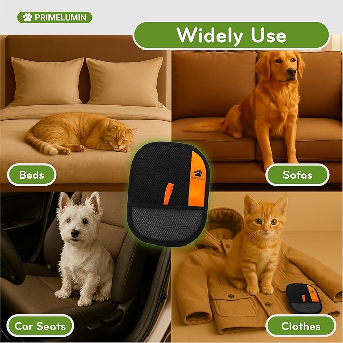 Pet Hair Removal Glove - Electrostatic Fur Remover Mitt for Dogs and Cats, Reusable Washable Pet Hair Remover Tool for Furniture, Couch, Carpet, Car Seat, Laundry