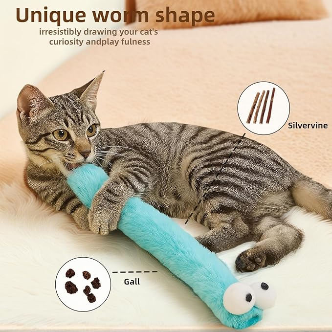 2BB Cat Kicker Toy with Catnip for Indoor Cats –3 Pack Soft Plush Kick Stick Toy for Kicking, Biting & Wrestling – 12.5in Interactive Catnip Toys to Reduce Boredom & Promote Exercise