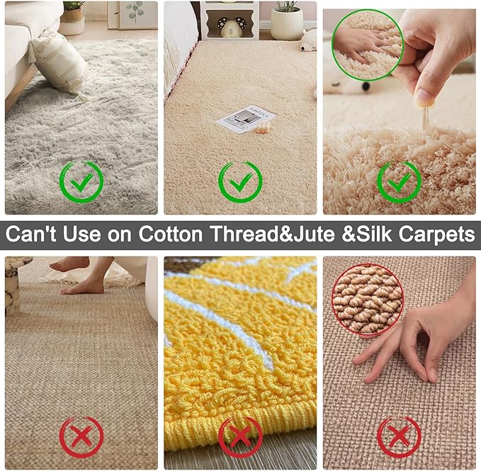 Carpet Rake for Pet Hair Removal - Reusable Pet Hair Remover, 60” Adjustable Long Handle Cat Dog Carpet Rake Scraper with Patented Design, Dog Hair Rake Brush for Rugs, Mats