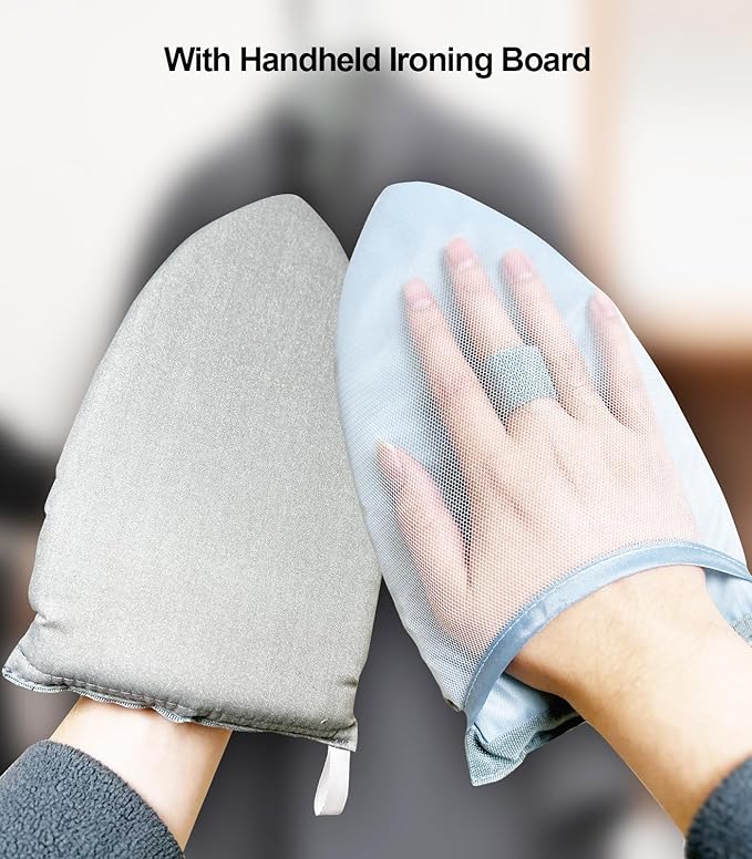 Garment Steamer Hanger with Ironing Glove, Portable Steamer Rack for Clothes, Garment Rack for Steaming Clothes Adjustable Handheld Hanging Ironing Clothes Stand