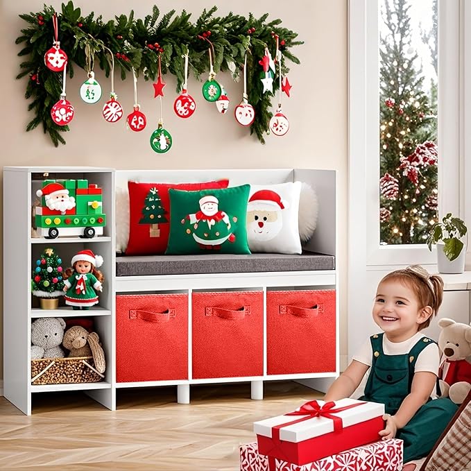 ShellKingdom Storage Bins, Foldable Fabric Storage Cubes and Cloth Storage Organizer Drawer for Closet and Toys Storage, 2 Pack (Red)