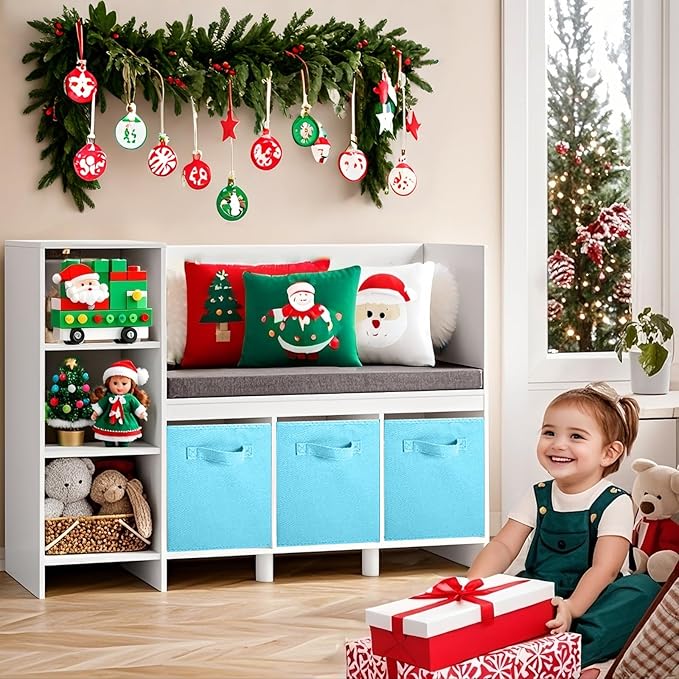 ShellKingdom Foldable Fabric Storage Cubes And Cloth Organizer Drawer For Closet And Toys, 6 Pack (Light Blue)