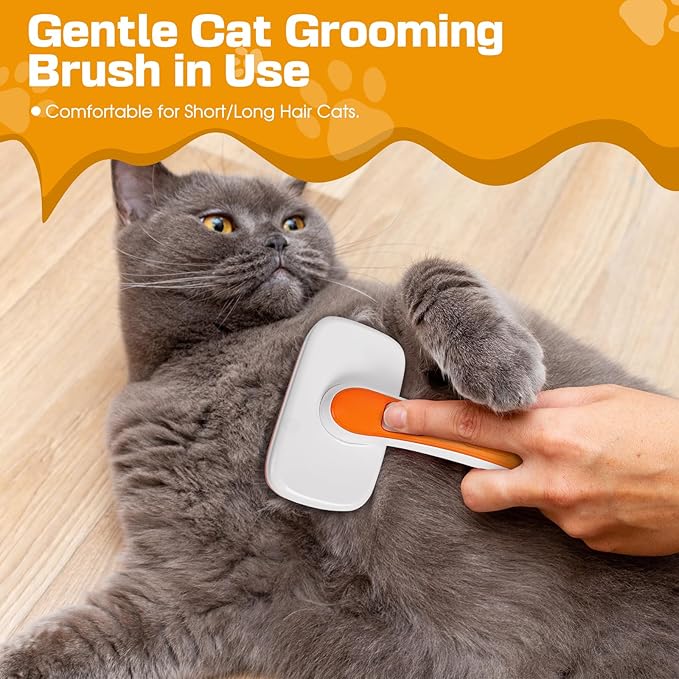 Self Cleaning Slicker Brush, Skin Friendly Grooming Tool for Dogs, Suitable for Dogs and Kittens, it Removes Shedding and Hair from Both Long Haired and Short Haired Pets