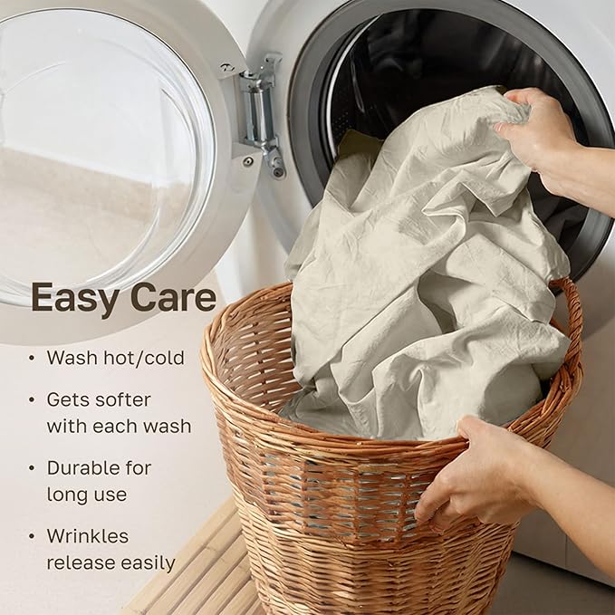 California Design Den - Luxury Full Size Sheet Set - 100% Cotton, 600 Thread Count Deep Pocket Full Size Bed Sheets, Cooling Hotel-Quality Sheets with Sateen Weave - Ivory (Warm Cream)