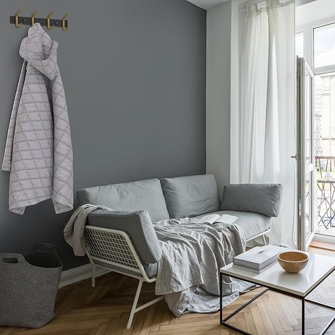 Coat Rack Wall Mount – Black and Gold Hook Rail with 4 Double Coat Hooks, 12 Inch Stainless Steel Wall Hooks for Entryway, Bathroom, Bedroom, Closet, Towel, Hat, Bag, Heavy Duty Organizer