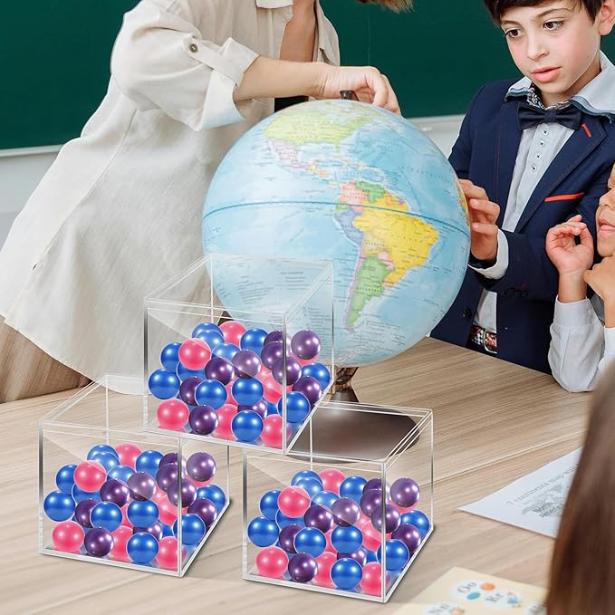 12Pack 4x4x4 Inches Acrylic Containers Clear Box with Lids for Display Acrylic Gift Box & Clear Multi Purpose Organizer Candy Storage for Cosmetics, Makeup, Jewelry, Party Favor