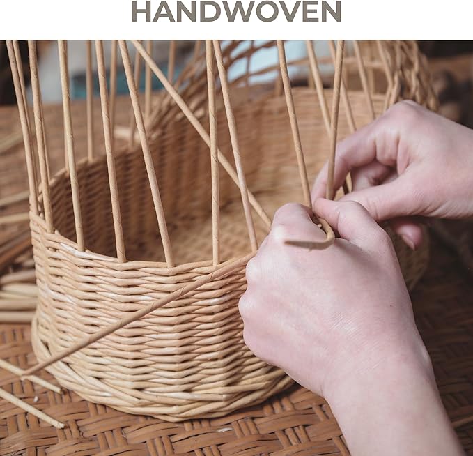 GRANNY SAYS Storage Baskets for Organizing, Wicker Storage Basket for Shelf, Wicker Basket for Organization, Waterproof Basket for Living Room, Decorative Basket for Pantry and Entryway, 2-Pack