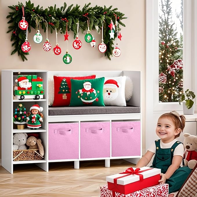 ShellKingdom Storage Bins, Foldable Fabric Storage Cubes And Cloth Storage Organizer Drawer For Closet And Toys Storage, 6 Pack (Pink)