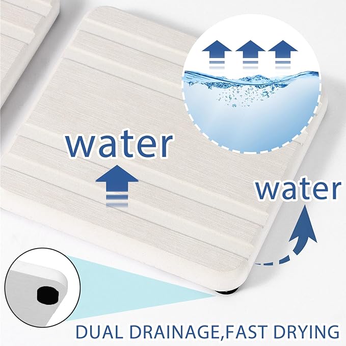 3PCS Water Absorbing Stone Tray, DryingNeat Diatomite Stone Sink Tray, Instant Dry Sink Coasters, Kitchen Sponge Hand Soap Holder, Bathroom Sink Vanity Trays,8 * 4inch and 4 * 4inch