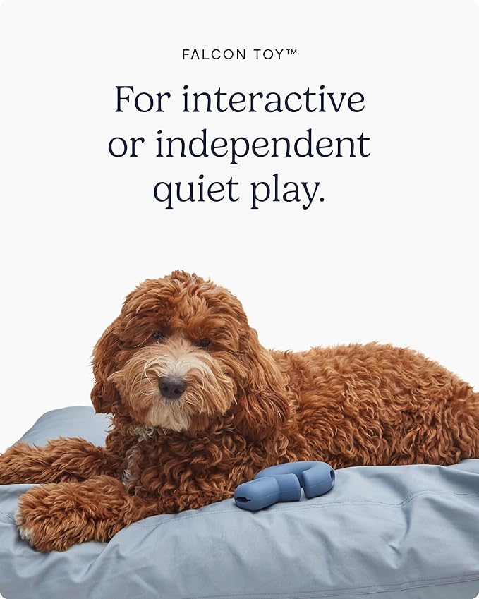 FABLE Falcon Treat Dispensing Dog Toy - Interlocking Design, 2 Cavity Dog Toy Treat Dispenser for Dry Food & Spreads - Interactive & Solo Play - No BPA - Purple