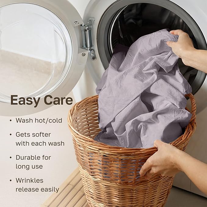 CALIFORNIA DESIGN DEN 5-Star Hotel 600 Thread Count 100% Cotton Sheets Set - Soft & Smooth Queen Sheet Set with Deep Pockets, Quality Beats Egyptian Cotton Claims (Lavender)