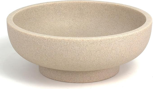 Large Decorative Bowl, Modern Handicraft Resin Bowls for Home Decor, Decorative Fruit Bowl for Kitchen Counter, Stylish Key Bowl for Entry Table, Artificial Stone Resin Beige