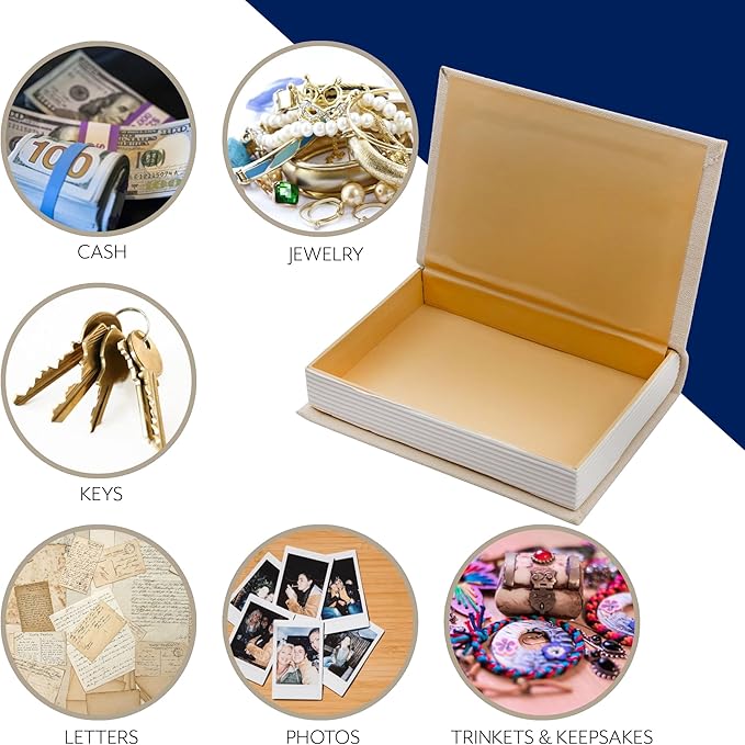 AuldHome Design Faux Book Stack: Collect Beautiful Moments Decorative Book Set w/Burlap Ribbon Wrap