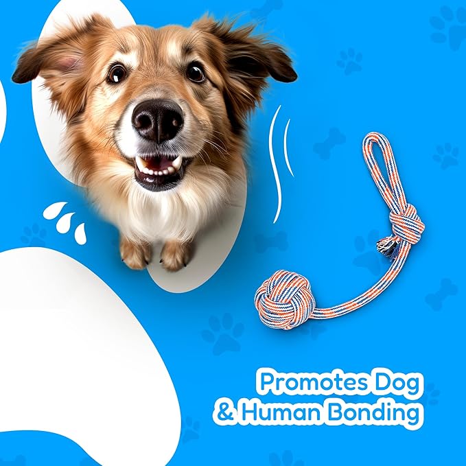 XL Dog Rope Toys for Aggressive CHEWERS - Large Dog Ball for Large and Medium Dogs - Benefits Non-Profit Dog Rescue - Large Floss Rope for Dogs Dental Health - 100% Cotton Rope Toy for Large Dogs