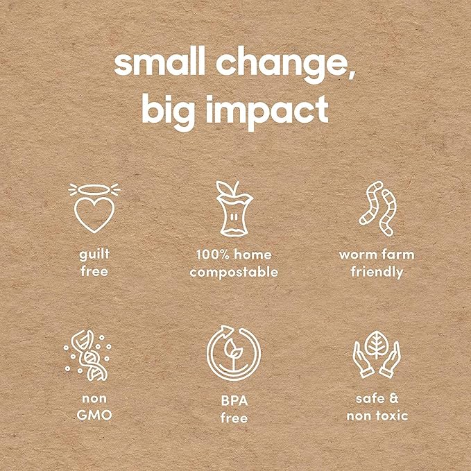 Compostic Home Compostable Resealable Snack Bags (6"x 3.5"), Microwave & Freezer Safe, Organic Food Storage Container, 100 Count (Pack of 2)