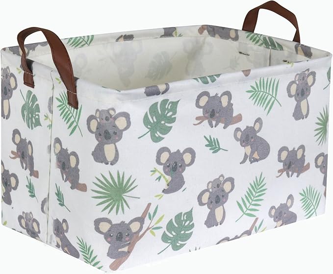 Essme Rectangular Baby Storage Baskets,Koala Basket with Handles Kids Storage Bin for Boys Room Decor,Cute Bins,Book Basket,Gift Box.(Koala)