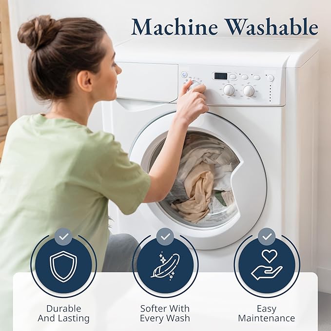 LANE LINEN Twin XL Fitted Sheet, 100% Organic Cotton 2-Piece Set (1 Fitted Sheet, 1 Pillowcase), Percale Weave, Soft, Breathable, Fits Mattress Upto 15" Deep - White (Grey Dot)(No Flat Sheet)