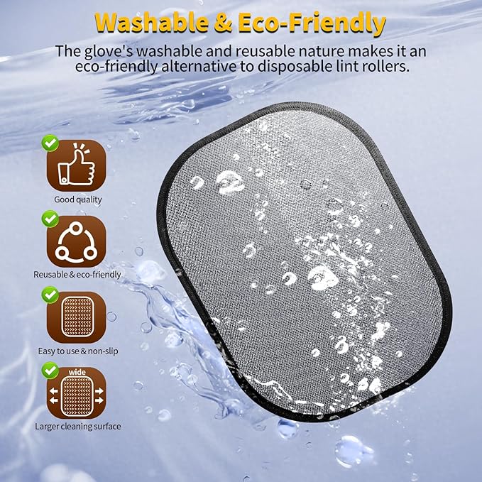 2PCS Pet Hair Removal Glove for Dogs & Cats, Newly Upgraded Reusable Electrostatic Pet Hair Gloves, Pet Hair Remover Tool for Clothing, Couch, Bed, Carpet, Car Seat