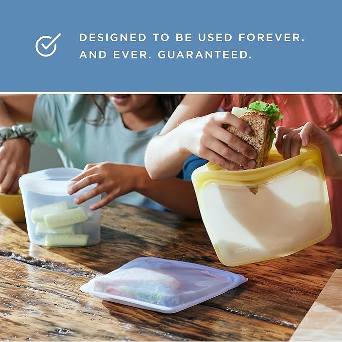 Stasher Premium Silicone Reusable Food Storage Half Gallon Bag, Pink, Microwave, Sous Vide, Dishwasher, Oven and Freezer Safe, BPA Free, Leak-free, Eco-friendly, 64 Oz