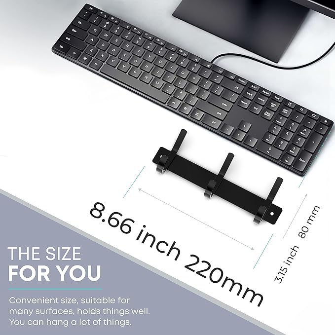 Matte Black Small Coat Rack Wall Mount – 9 Inch Stainless Steel Hook Rail with 3 Double Coat Hooks – Wall Mounted Entryway Organizer for Coats, Hats, Bags, Towels, Robes, Closet or Bathroom