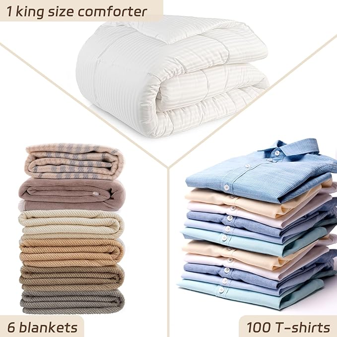 Fixwal 4 Pack 75L Extra Large XL Clear Storage Bags With Zipper for Blankets, Quilts, Clothes, Comforter, Bedding and Pillows