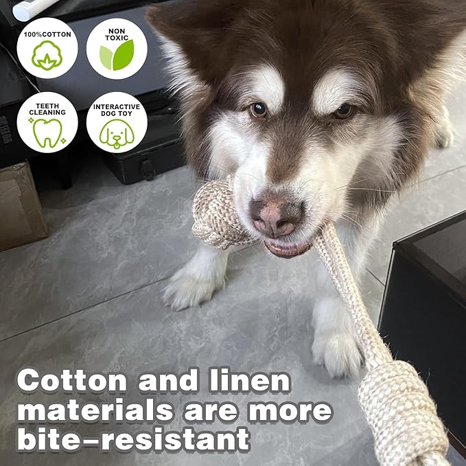 Dog Rope Toy, Rope Toys for Dogs Aggressive Chewers, for Large Dogs for Cleaning Teeth, Bite Resistant, 4 Pack