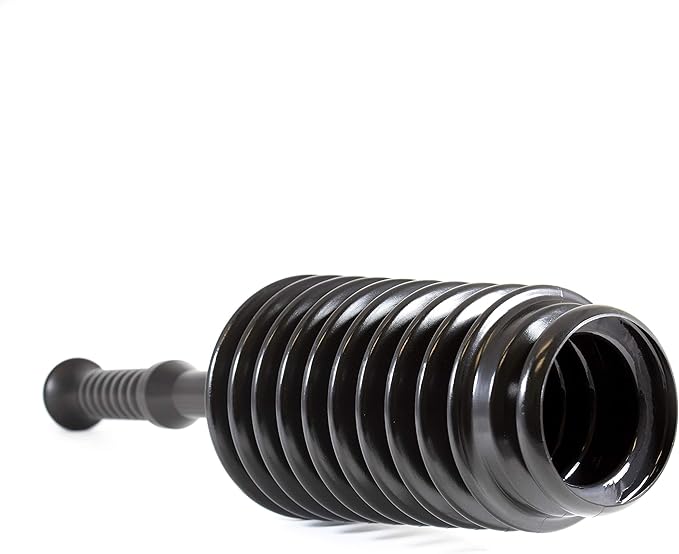 Master Plunger MP500-B3 Heavy Duty Bathroom Toilet Plunger Kit with Short Bucket/Caddy. Equipped with Air Release Valve, Black