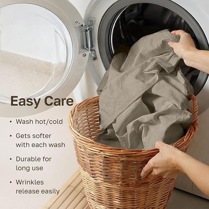 California Design Den Luxury Twin Sheet Set - 100% Cotton, 600 Thread Count Deep Pocket Twin Sheets, Soft Hotel-Quality Bedding with Sateen Weave (Cool Taupe)